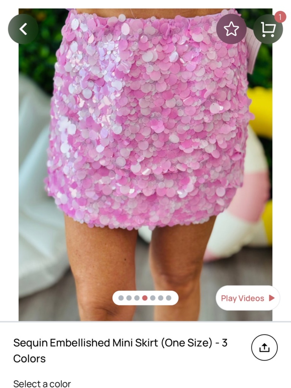 Pink Sequin Embellished Mini Skirt from Walker Rose Boutique 
Has side zipper